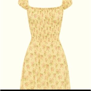 Fairy beautiful yellow with pink flowers dress